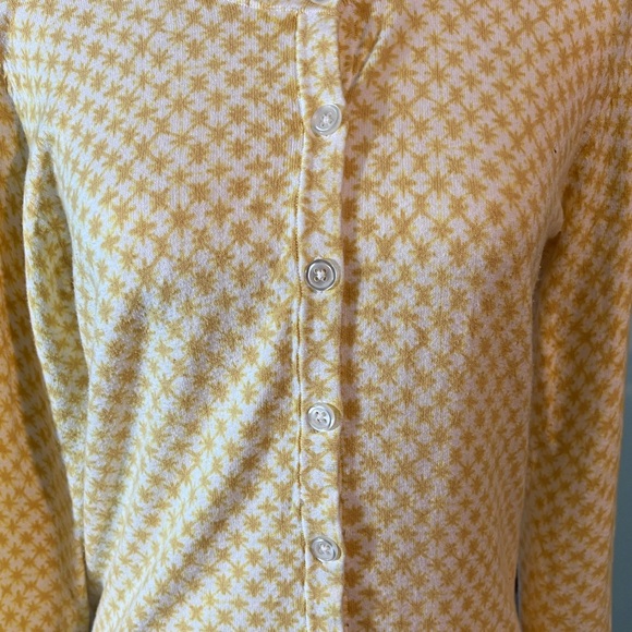 Merona size M gold stars on white button down grammiecore cardigan sweater. - Picture 3 of 7